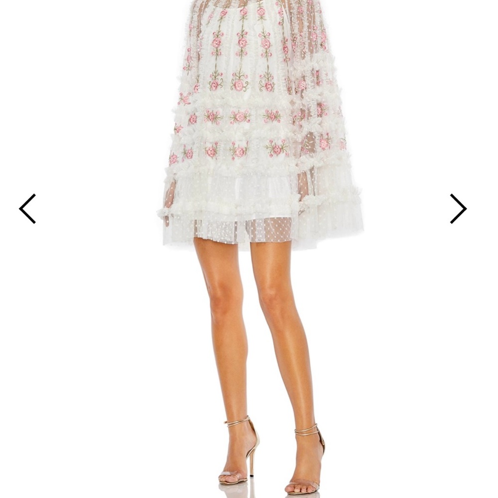 Floral Embroidered White Dress